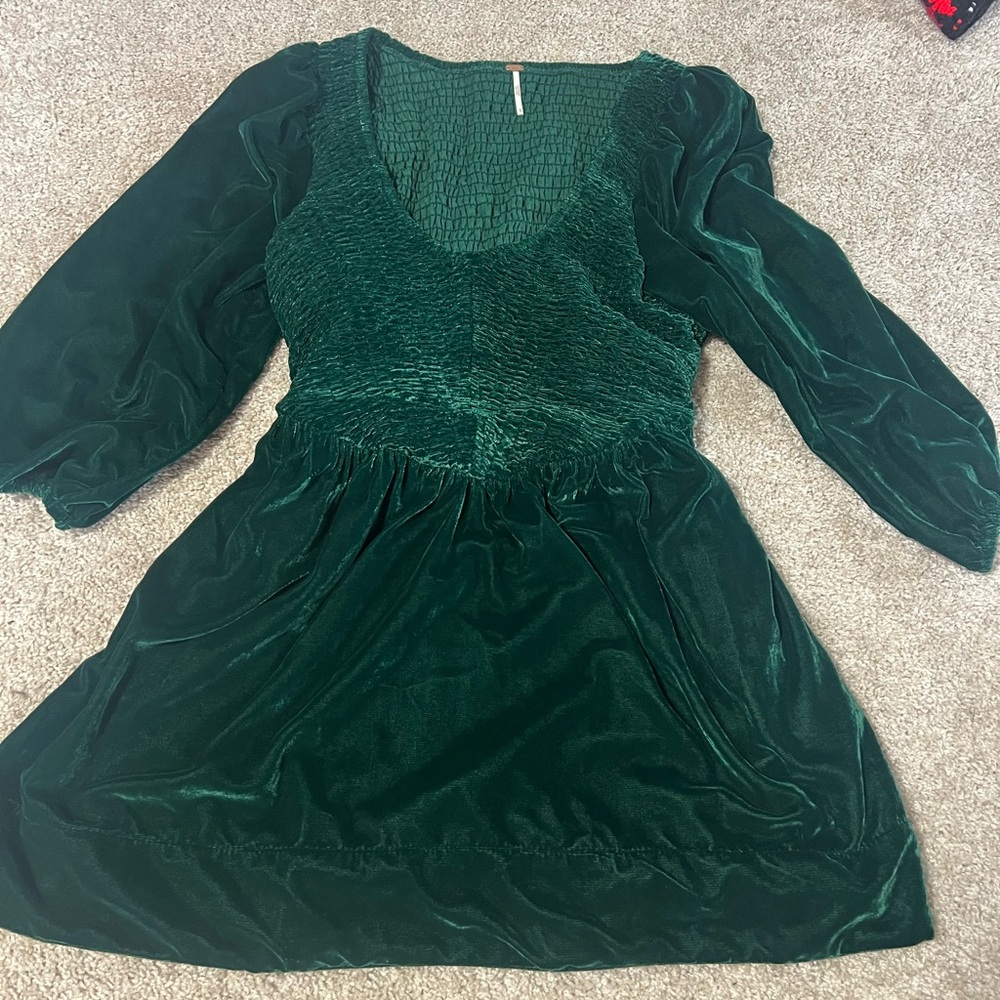 Free people velvet ruched bust minidress offers welcome